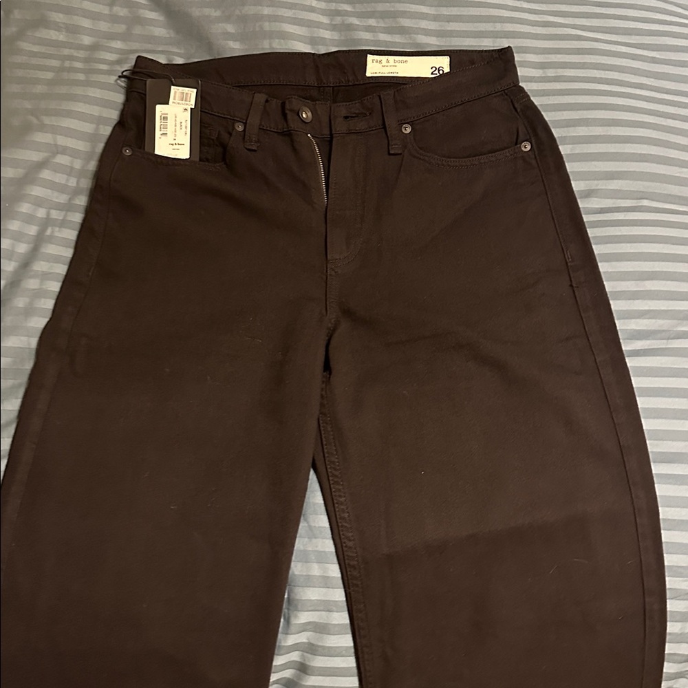 Rag & Bone Mid-rise wide leg black jeans